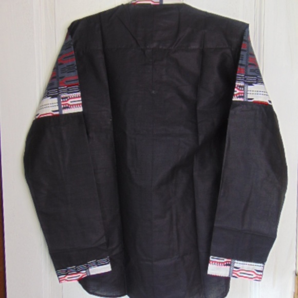 New Long sleeve Ankara Men' Shirt-sz 42 - Picture 2 of 2
